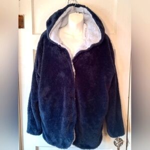 Workshop Republic clothing women's S fleece navy blue hoodie new NWT Oversized